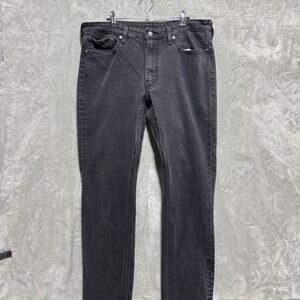 Levi's 511 Slim Fit Jeans Mens 36x32 Black Denim Dark Wash Mid Rise Skinny Leg